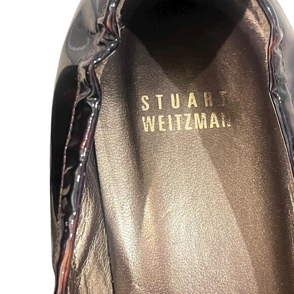 Stuart Weitzman Shoes Womens 8.5 Brown Tortoise Patent Mary Jane Kitten Heels - Picture 9 of 9